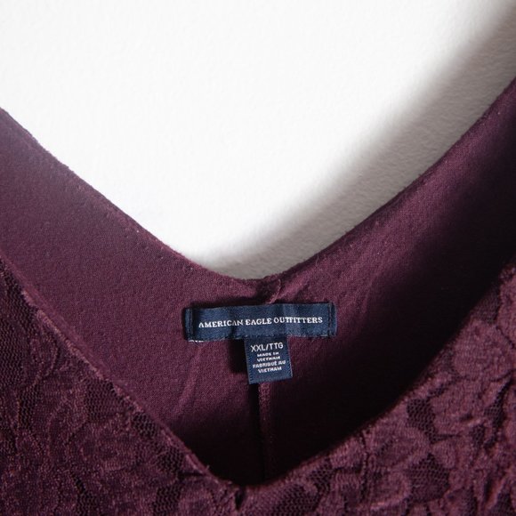 American Eagle Outfitters Dark Lace Top - Picture 3 of 5